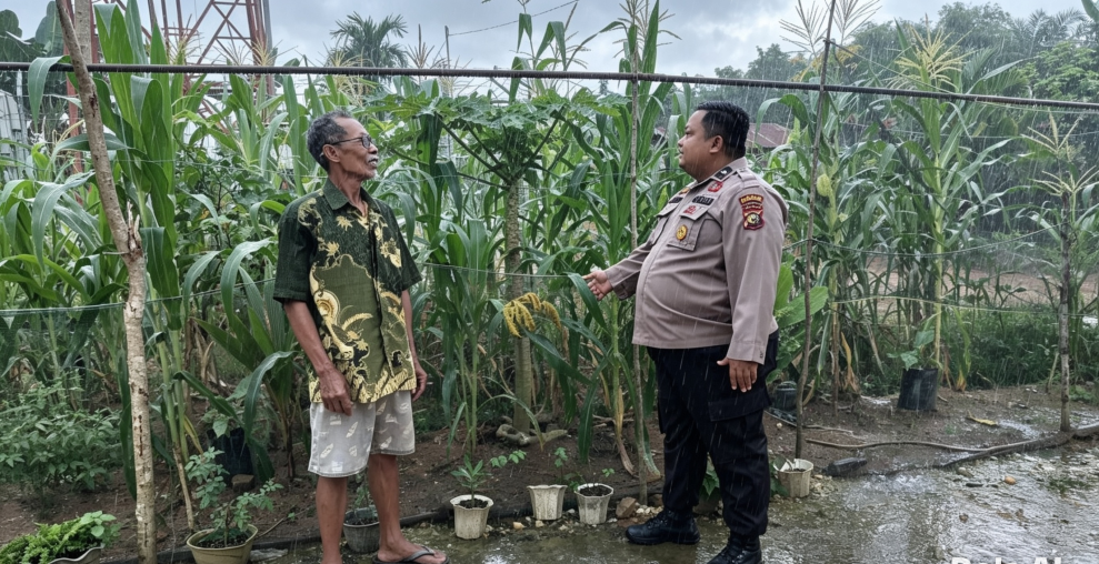 Polsek Seberida Dorong Ketahanan Pangan Desa Lewat Pemanfaatan Pekarangan Warga