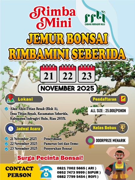 Rimba Mini Seberida Gelar Ajang “Jemur Bonsai” untuk Pecinta Tanaman Hias