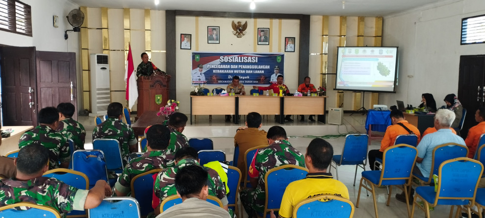 Forkopimcam Seberida Menggelar Sosialisasi Penanggulangan Bencana Karhutla