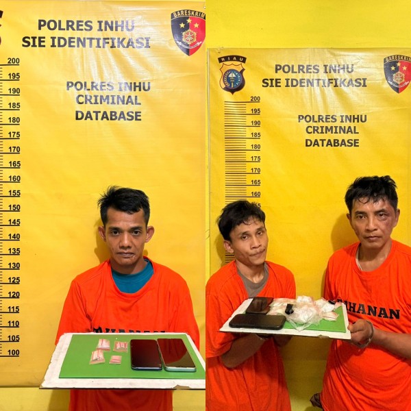 Polsek Kelayang Ungkap Peredaran Narkoba di Wilayah Lirik, Ratusan Gram Sabu Disita, 3 Tersangka Diangkut
