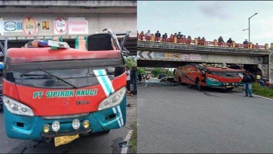 Kronologi Bus Tabrak Fly Over di Padang, Atap dan Bodi Terpisah, Pengemudi Tak Tahu Rute Jalan