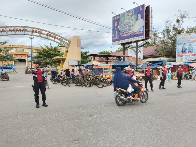 Pastikan Kondisi Kamtibmas Kondusif, Polres Inhu Patroli Bersepeda