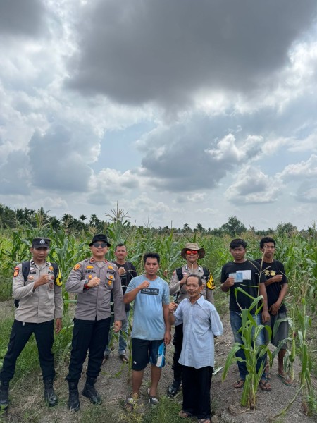 Kapolsek Tembilahan Aktif Cek Perkembangan Jagung, Wujud Dukungan Swasembada Pangan