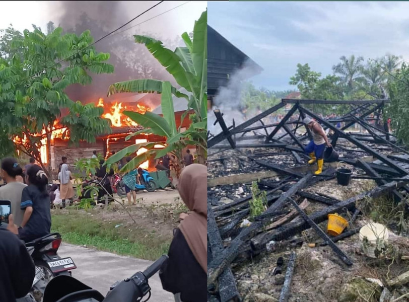 Sedang Dalam Keadaan Kosong, Rumah Ketua RT Di Desa Petalabumi Terbakar