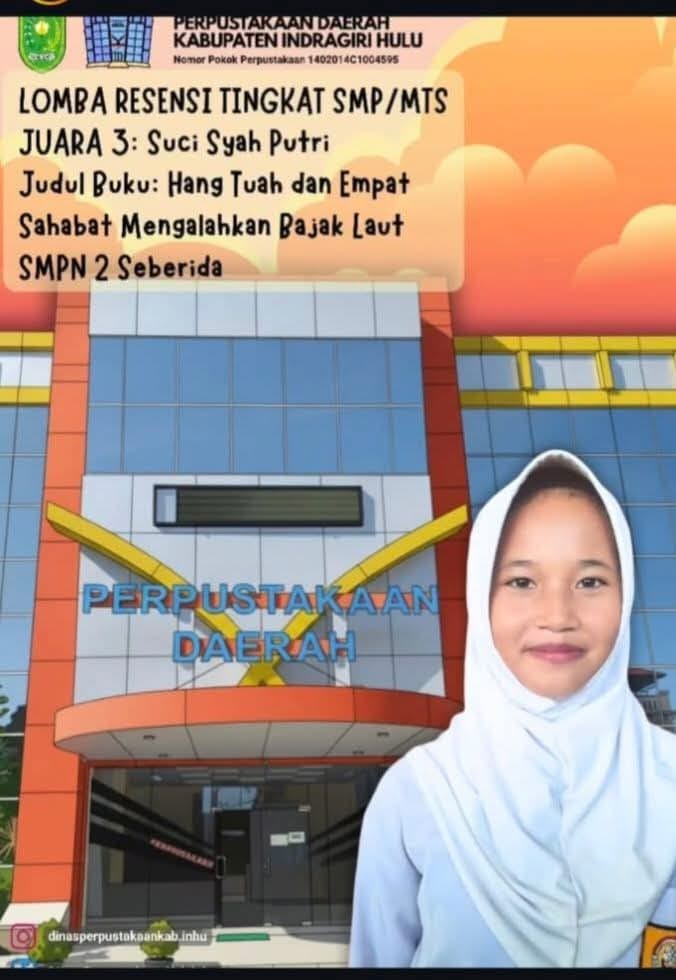 Siswi SMPN 2 Seberida Raih Juara 3 Lomba Resensi Buku Tingkat Kabupaten Inhu