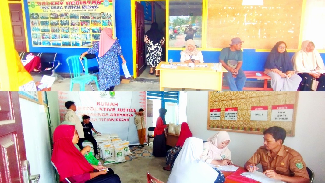 110 KPM di Desa Titian Resak, Terima Bansos Berupa Beras dari Badan Pangan Nasional