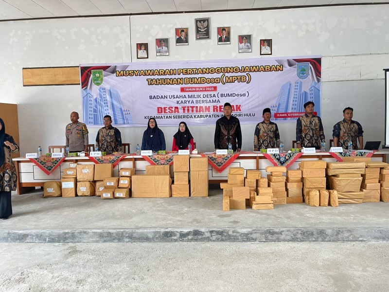 BUMDes Karya Bersama Titian Resak Gelar MPTB Tahun Buku 2025, Catat Laba Rp344 Juta  BERITAINHU.COM, INHU – Badan Usaha Milik Desa (BUMDes) Karya Bersama Desa Titian Resak melaksanakan Musyawarah Pertanggungjawaban Tahunan BU