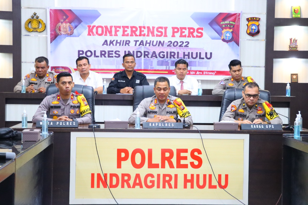 Polres Inhu Gelar Press Release Akhir Tahun, Ini Kasus Menonjol di 2022