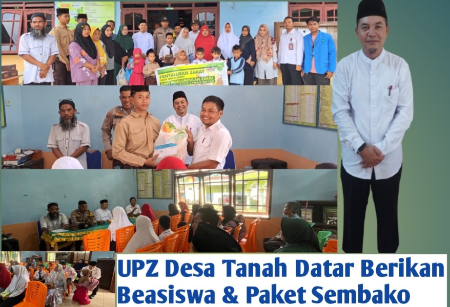 UPZ Desa Tanah Datar Kembali Berikan Beasiswa dan Paket Sembako Kepada Siswa dan Ortu yang Layak Menerima