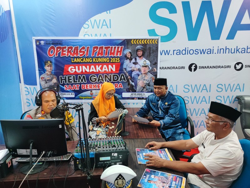 Keselamatan Rakyat Adalah Hukum Tertinggi, Polres Inhu Sosialisasi Safety Riding di Radio