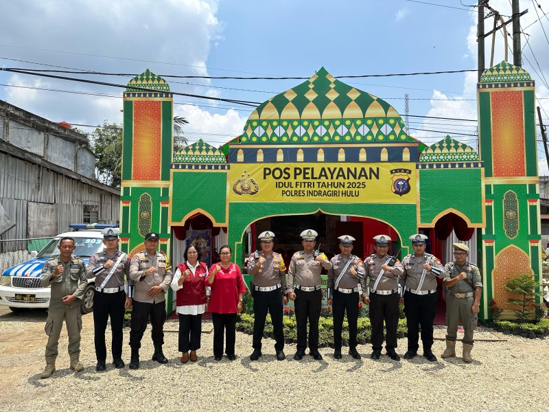 Idulfitri Kedua, Kasat Lantas Cek Pengamanan Pos dan Titik Keramaian di Kabupaten Inhu