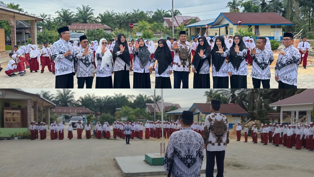 Kepsek SDN 012 Buluh Rampai Sampaikan Pesan Inspiratif Pada Upacara HGN dan HUT PGRI ke-80