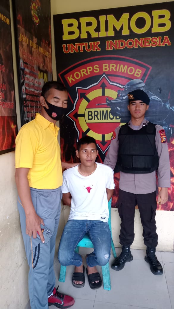 Pelaku Penggelapan Mobil Asal Kota Bekasi Berhasil Diamankan Satbrimob Batalyon C Batang Gansal