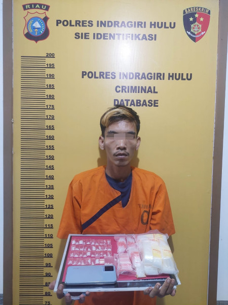 Polres Inhu Ringkus Pengedar 8,56 Gram Sabu di Kampung Tangguh Anti Narkoba