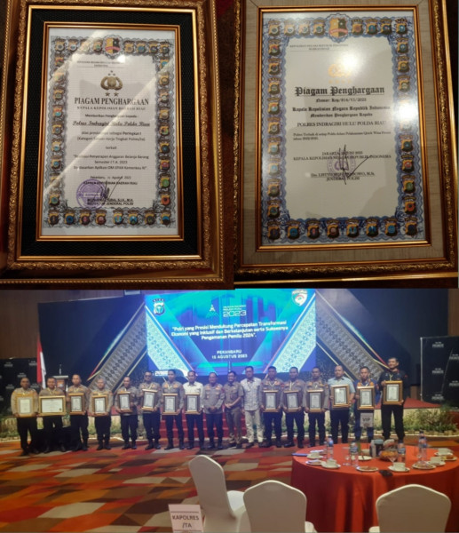 Polres Inhu Terima 2 Penghargaan, Saat Musrenbang Polda Riau