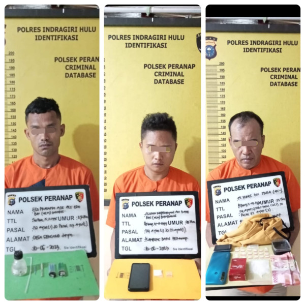 Kembali Polres Inhu Melalui Polsek Peranap, Ringkus Pelaku Narkoba, 17,72 Gram Sabu Diamankan