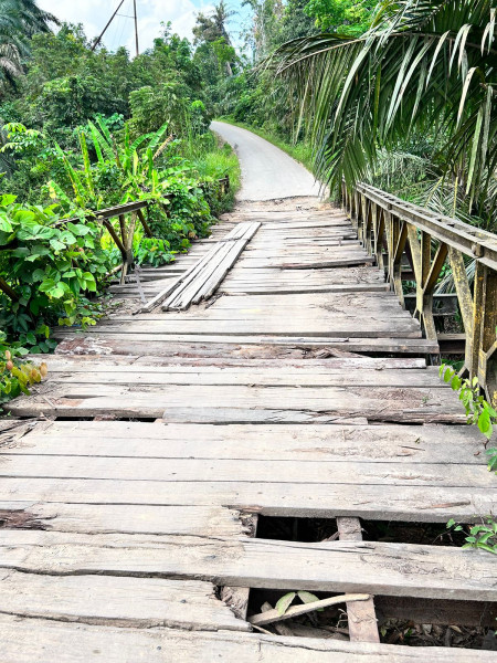 Kondisi Jembatan Arah Desa Siambul,  Sangat Memprihatinkan