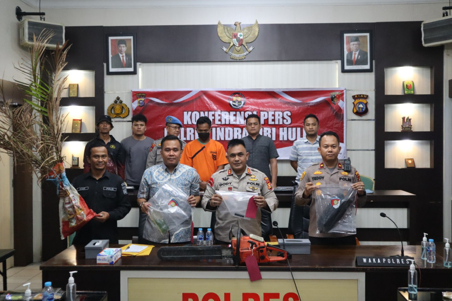 Polres Inhu Ungkap Kasus Karhutla di Desa Siambul, Pelaku Sengaja Bakar Lahan