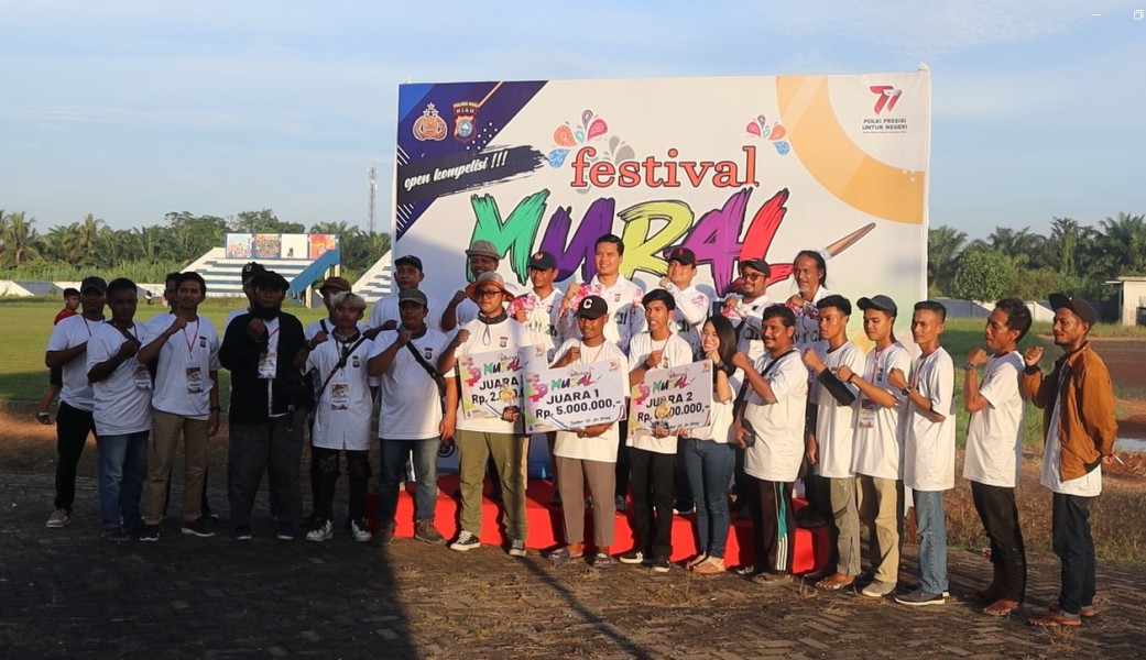 Festival Mural Polres Inhu Sempena Hari Bhayangkara Sukses, Ini Pemenangnya