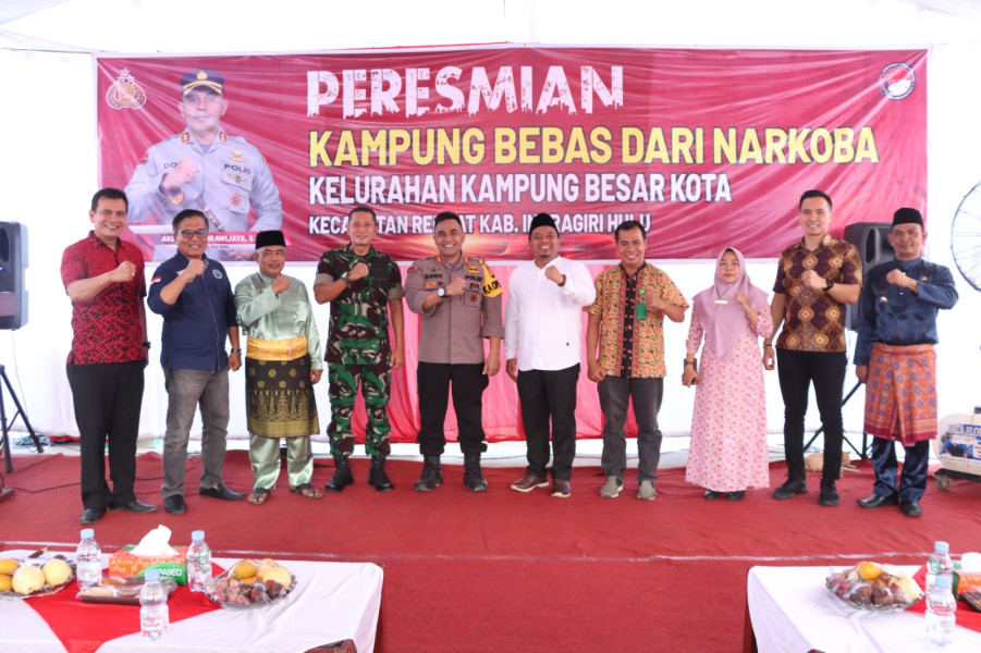 Kampung Bebas Narkoba Kambesko Rengat Diresmikan, Ini Pesan Kapolres Inhu