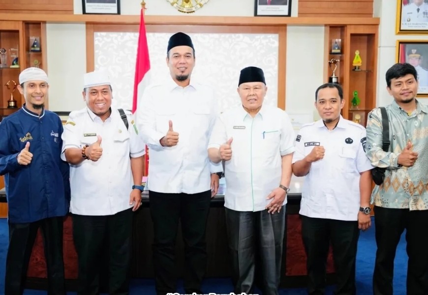 Bahas MUSDA, Pengurus Masyarakat Ekonomi Syari'ah Audiensi Bersamna Bupati Inhu