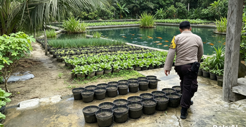Bhabinkamtibmas Desa Payarumbai Dorong Ketahanan Pangan Melalui Budidaya Ikan Patin