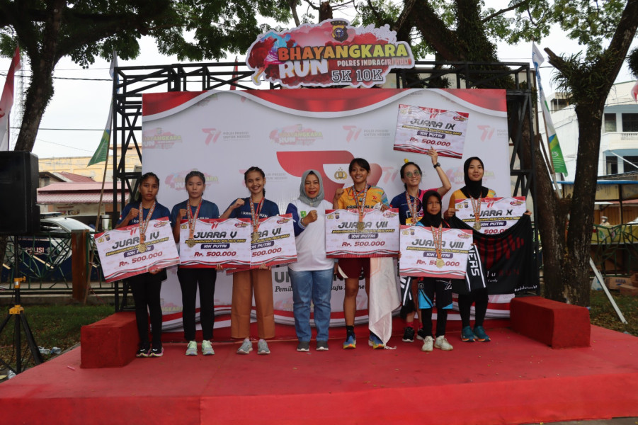 Semarak, Lomba Lari Bhayangkara Run Polres Inhu 2023, Ini Pemenangnya