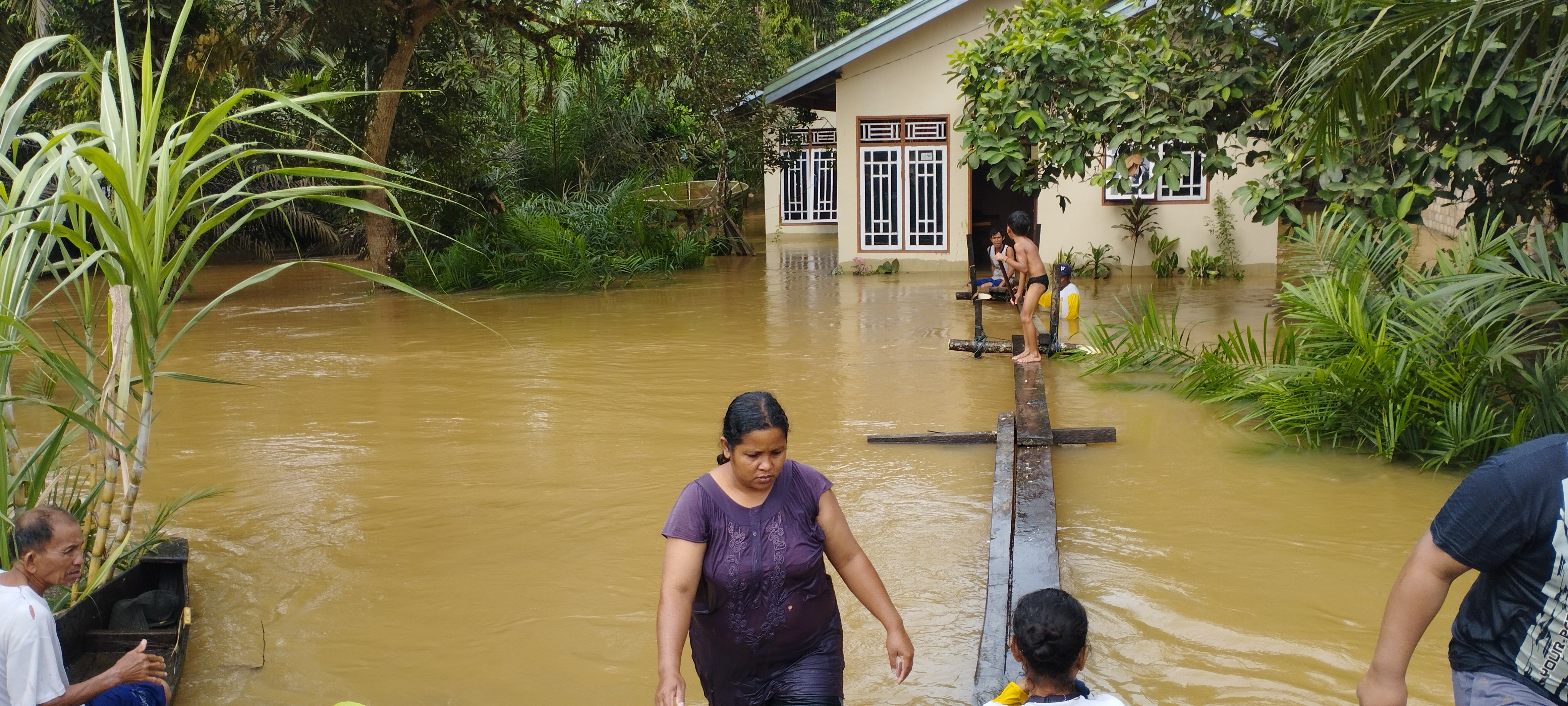 Banjir Di Pangkalan Kasai Sudah Berangsur Surut, Ada 463 KK Yang Terdampak Banjir