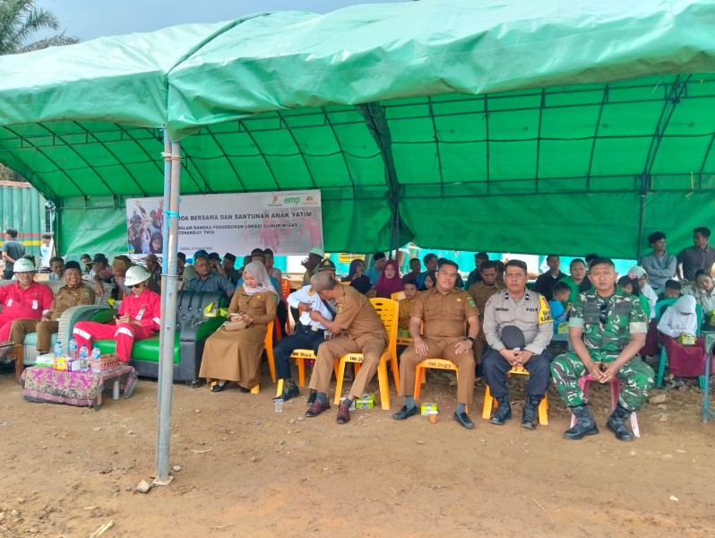 Doa Bersama dan Santunan Anak Yatim Tandai Pengeboran Sumur Migas Cenaku 01 Twin di Seberida