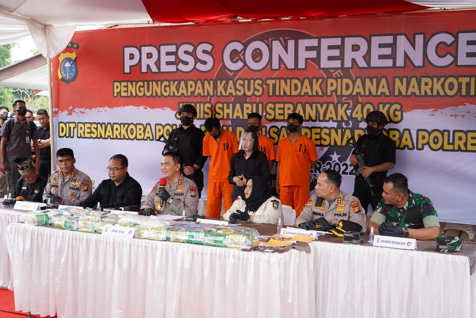 Disela Kunker ke Bangkalis, Kapolda Riau Irjen Iqbal Ekspose Pengungkapan 40 KG Sabu