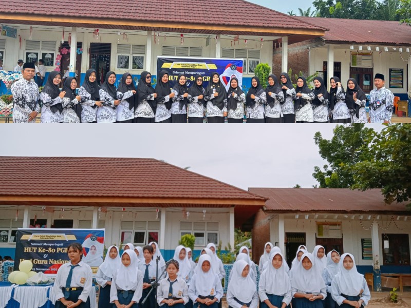 Peringatan HGN & HUT PGRI DI SMP Negeri 4 Seberida Berjalan Meeiah, Penuh Kreasi Guru Dan Siswa