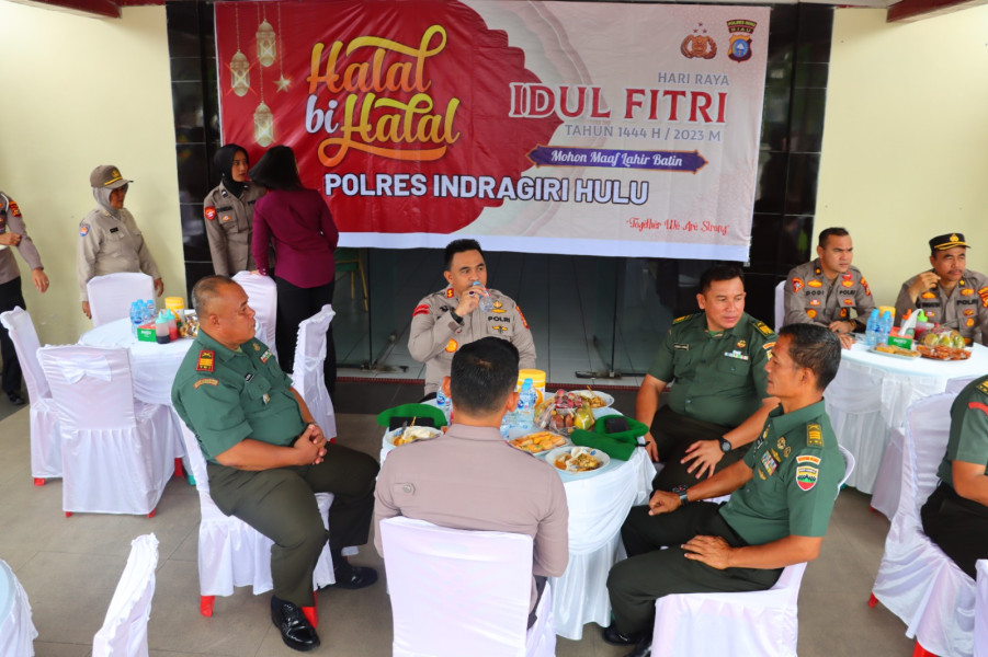 Halall Bihalal Polres Inhu dan Kodim 0302 Inhu, Kuatkan Sinergitas TNI-Polri