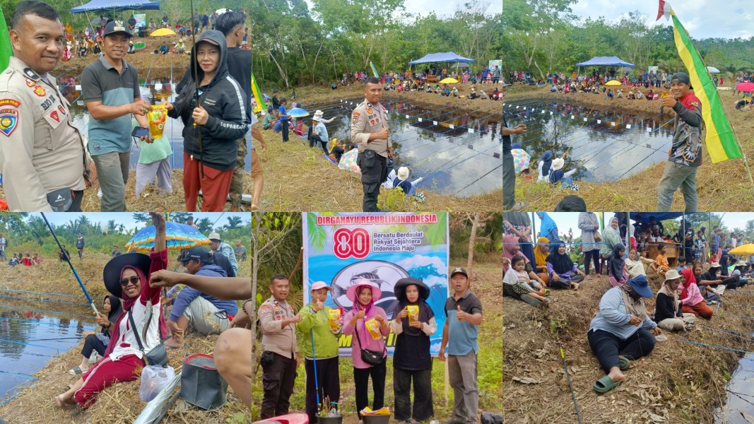 Lomba Mancing Emak-emak Meriahkan HUT RI Ke-80 di Desa Danau Tiga