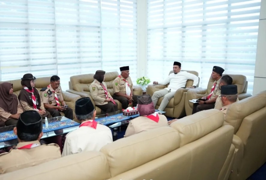 Bupati Inhu Terima Kunjungan Silaturahmi dan Audiensi Pramuka Kwarcab Inhu