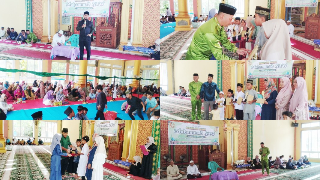 Pemdes Danau Tiga Gelar Peringatan Maulid Nabi, Ratusan Jamaah Hadiri Masjid At-Taqwa