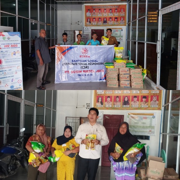 78 KK Korban Banjir Desa Sungai Akar Terima Bantuan Tambahan Sembako dari PT. SRJ