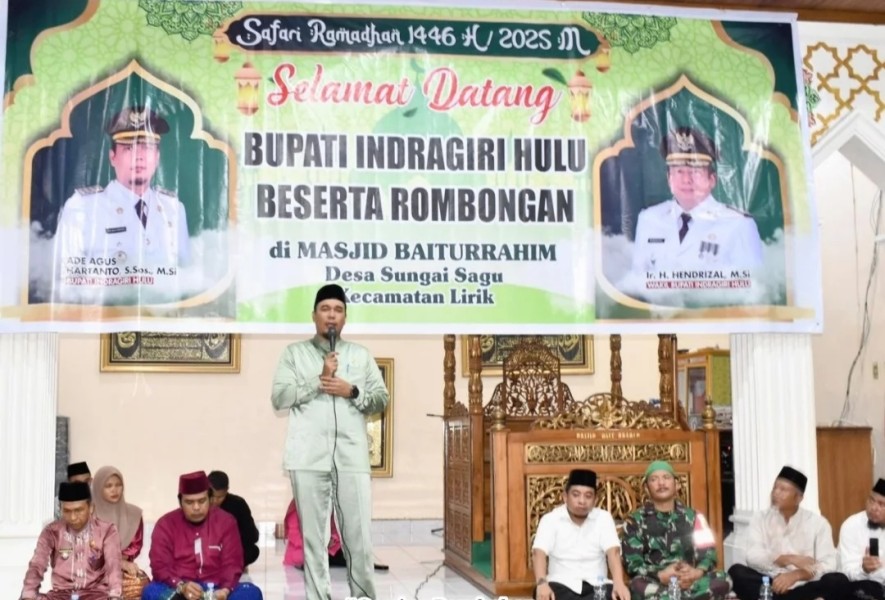 Di Kecamatan Lirik, Bupati dan Wabup Inhu Safari Ramadhan di Desa Sungai Sagu