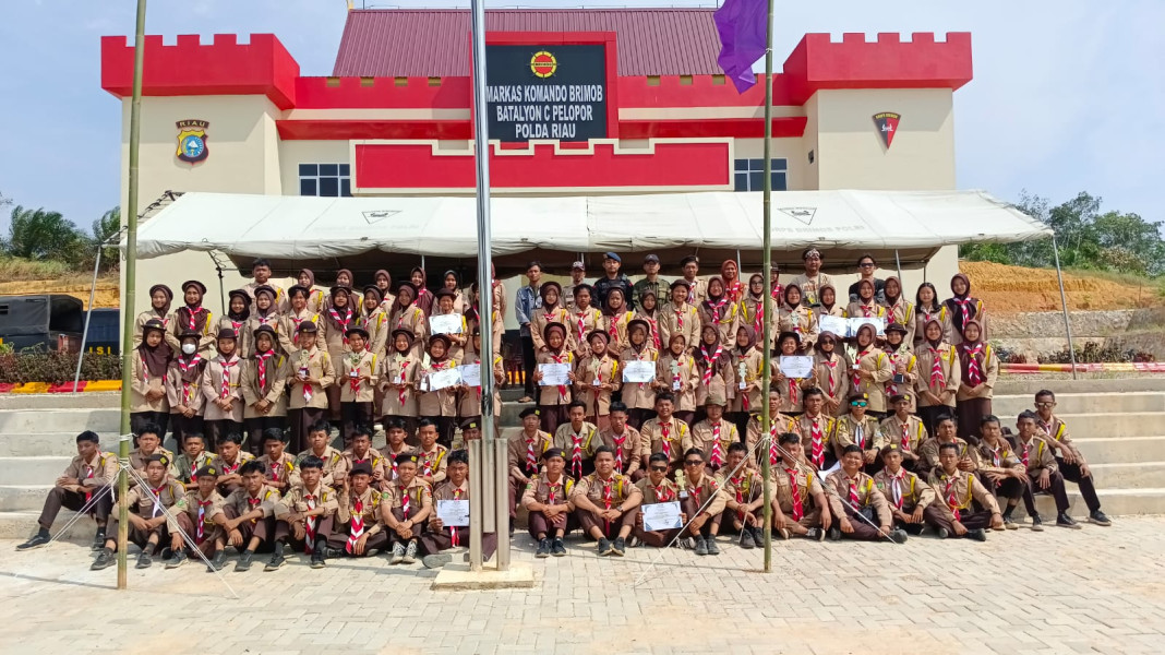 Kwarran Batang Gansal Gelar Kemah Bakti Di Lokasi Mako Brimob Batalyon C Pelopor