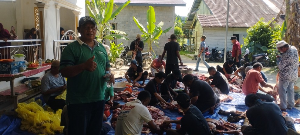 Masyarakat Inhu Antusias Rayakan Idul Adha dengan Tradisi Unik, Seperti Halnya di Masjid Al Istiqomah