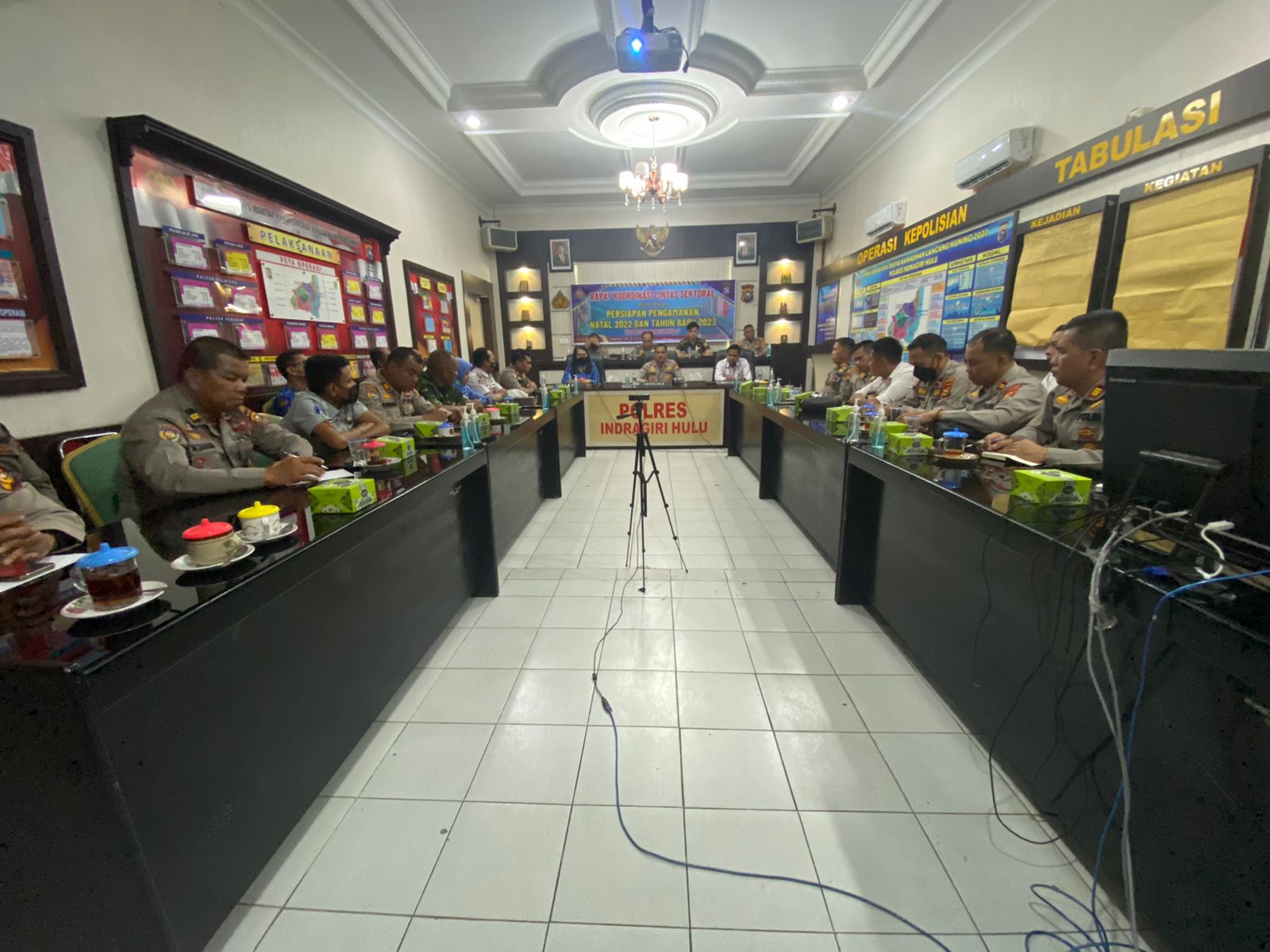 Persiapan Pengamanan Nataru Polres Inhu Zoom Meeting Bersama As Ops Kapolri