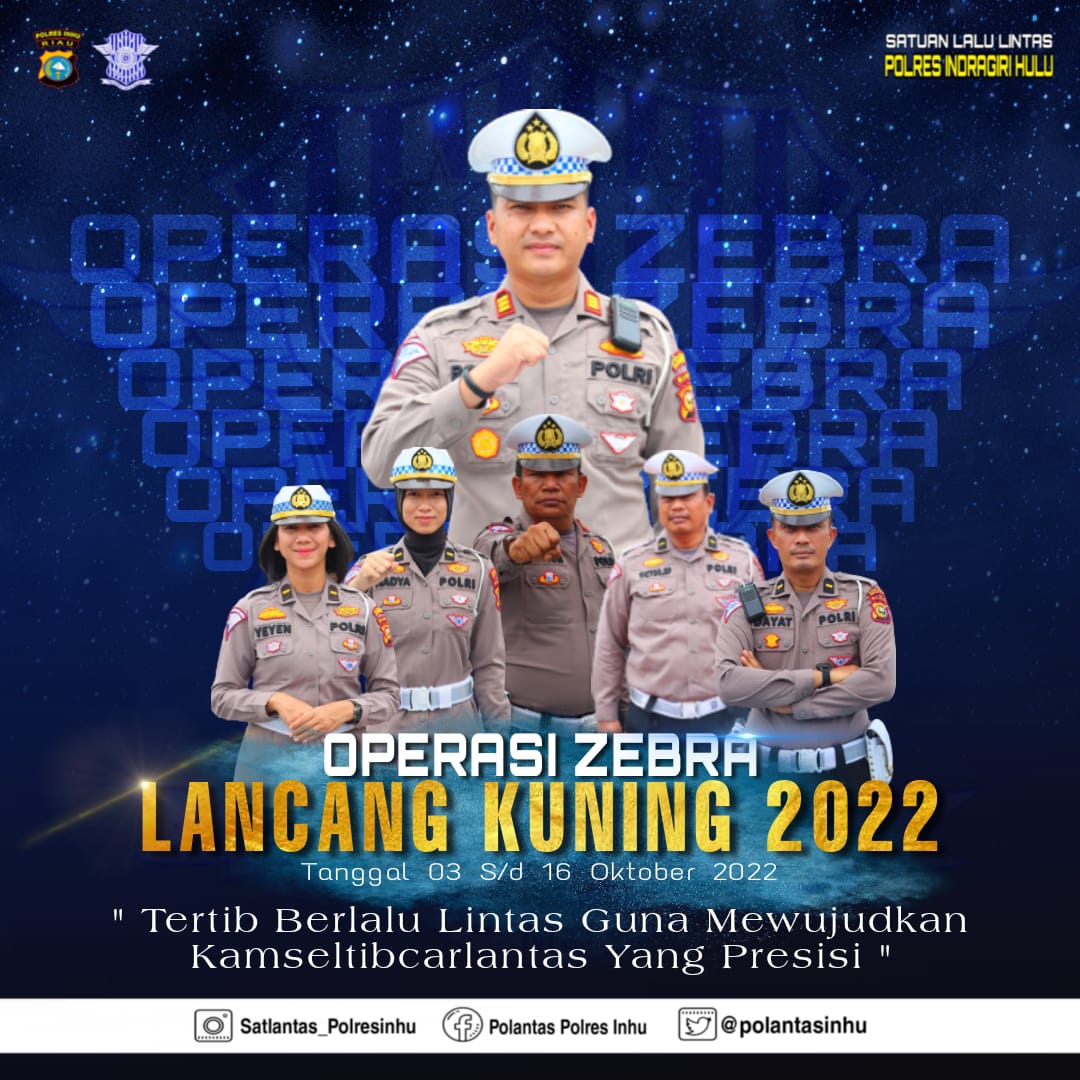 Mulai Besok Razia Zebra Lancang Kuning Digelar Polres Inhu,Ada 7 Prioritas Pelanggaran dan Denda