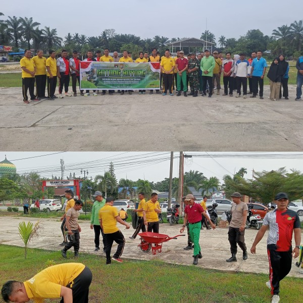 Polsek Seberida Bersama TNI dan Pemerintah Gelar Gerakan Bersih Serentak ASRI di Titian Resak