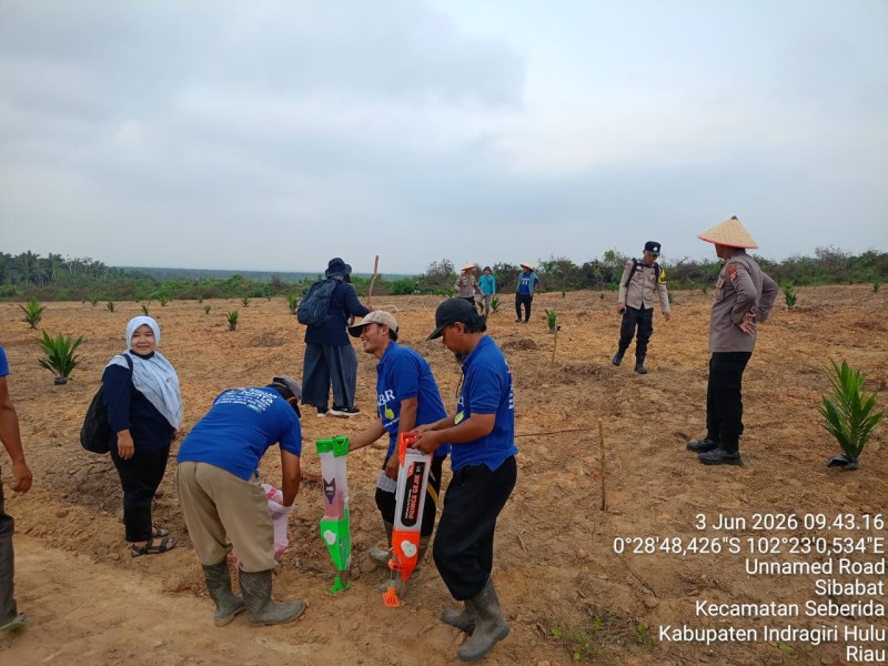 Kapolsek Seberida Pimpin Penanaman Jagung Pipil 5 Hektare di Desa Sibabat untuk Dukung Ketahanan Pangan Nasional