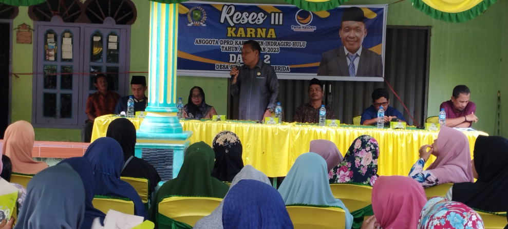 Anggota DPRD Inhu, Karna Gelar Reses Ke 3 Tahun 2023 di Dusun 1 Berapit, Desa Sibabat