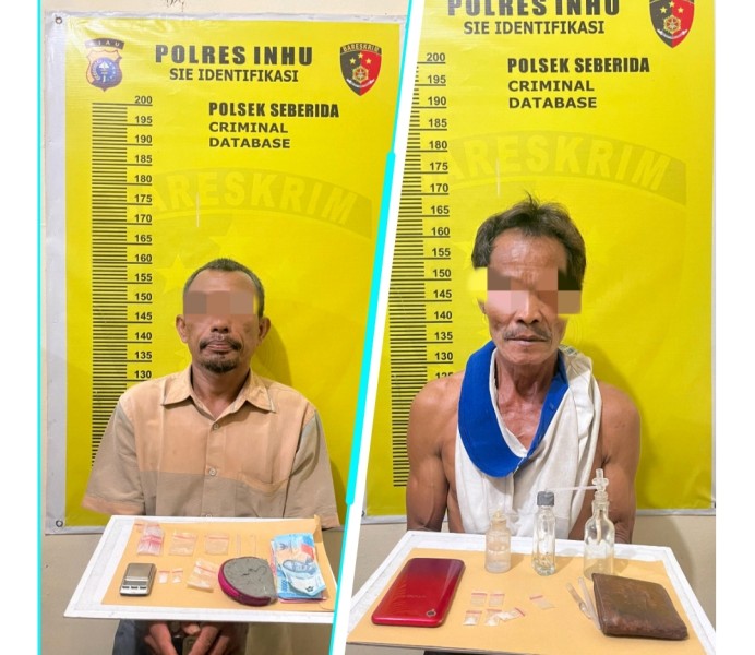 Polsek Seberida Tangkap 2 Tersangka Penyalahgunaan Narkotika Jenis Sabu di Dusun Berapit