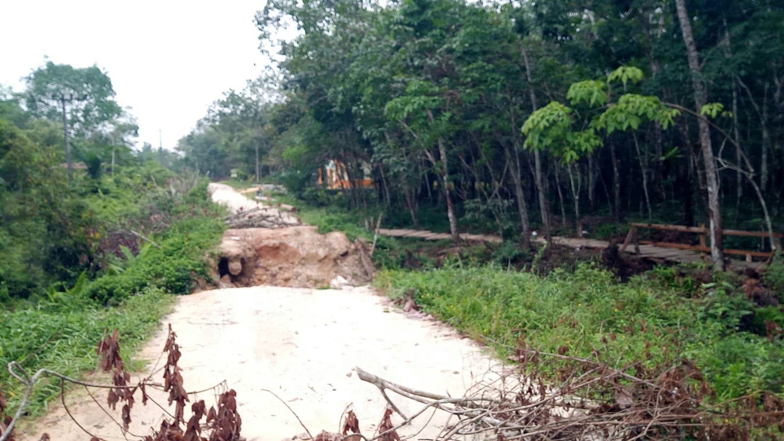 Miris,Jembatan yang Terputus Di Desa Danau Tiga Inhu, Sampai Saat Ini Belum Dibangun, Pemdes Setempat Berusaha Galang Dana