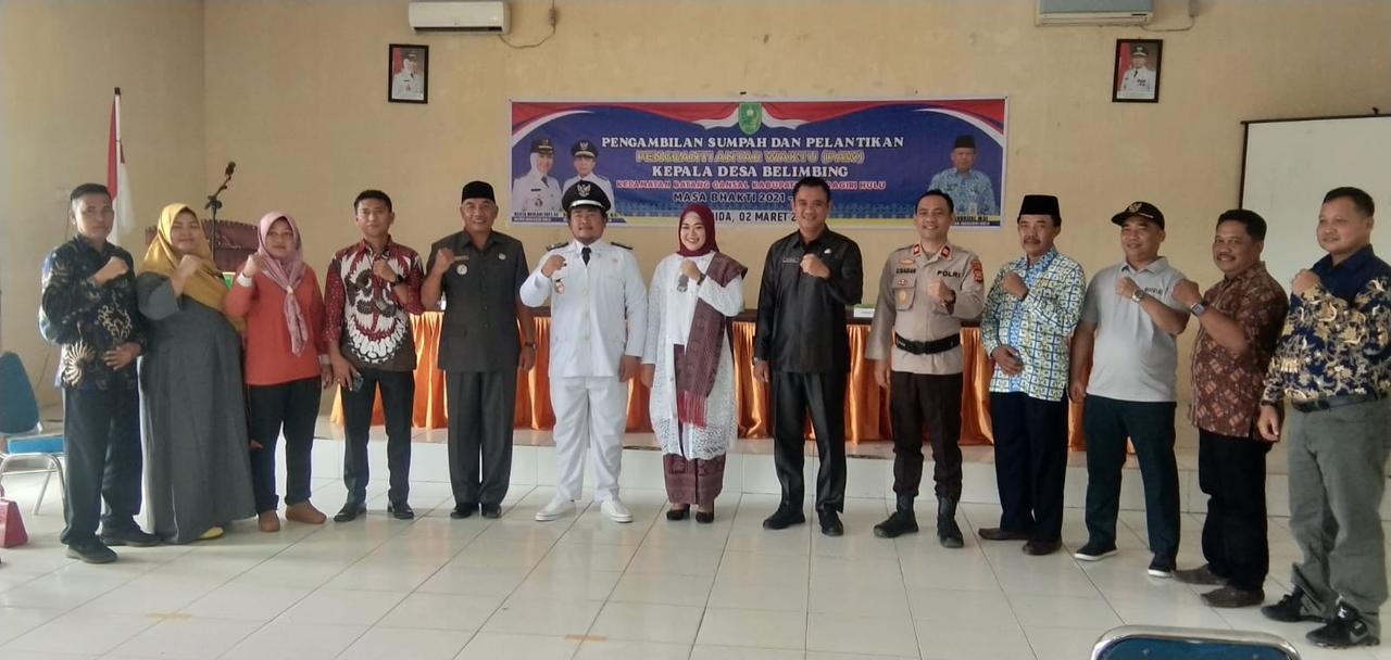 Kades PAW Desa Belimbing, Resmi Dilantik Dan Diambil Sumpah Jabatan