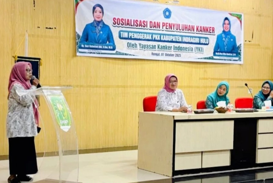 Cegah Penyakit Kanker Pada lbu dan Anak, Ketua TP PKK Inhu Buka Sosialisasi dan Penyuluhan Kanker