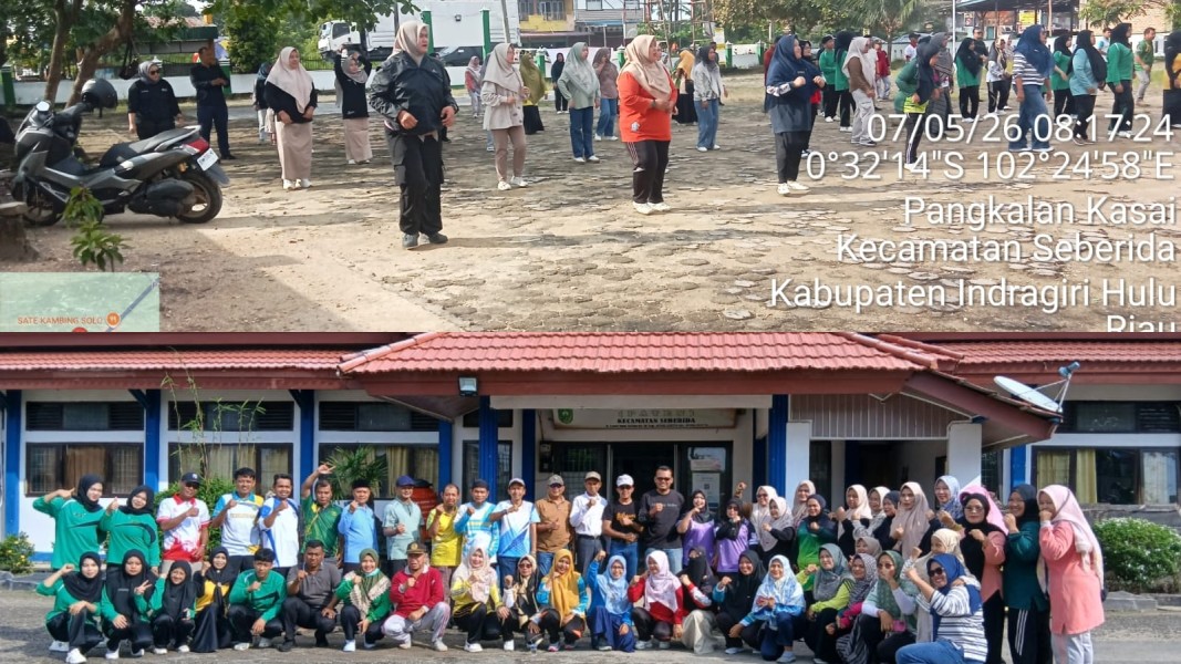 Semangat Kamis Sehat Menggema di Kantor Camat Seberida, ASN dan Non ASN Kompak Jaga Kebugaran