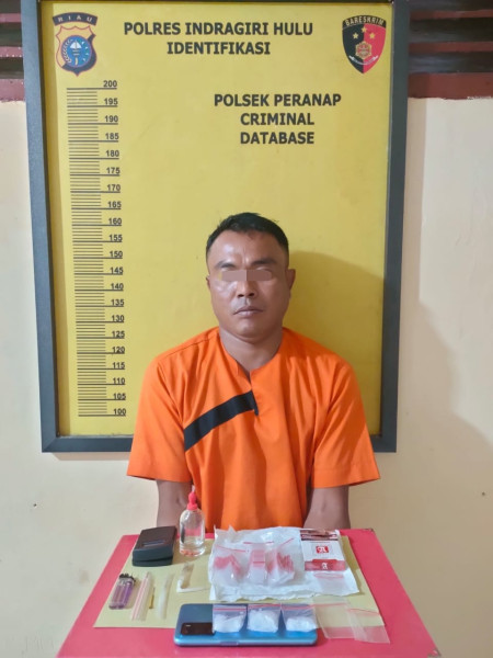 Polsek Peranap Ringkus Pengedar Sabu di Desa Katipo Pura, 10,03 Gram Sabu Diamankan